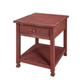 Alaterre Furniture Country Cottage End Table, Rustic Red Antique Finish ACCA01RA
